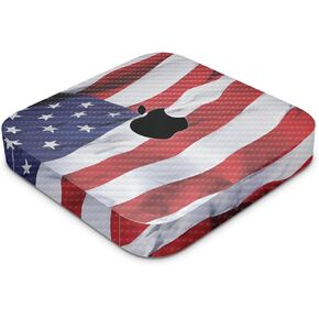 Carbon Fiber Skin Compatible with Apple Mac Mini M2 Pro (2023) - American Flag - Premium 3M Vinyl Protective Wrap Decal Cover - Easy to Apply | Crafted in The USA by MightySkins