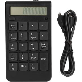 Zerone Numeric Keyboard 2.4G USB Number Pad Full Size 19 Keys Portable Keypad for Windows Laptop PC with LCD Display