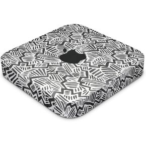 Glossy Glitter Skin Compatible with Apple Mac Mini M2 Pro (2023) - Abstract Black - Premium 3M Vinyl Protective Decal Cover - Easy to Apply | Crafted in The USA by MightySkins