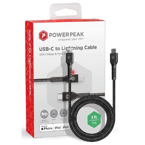 Lightning Cable 3ft, Braided Nylon Metallic iPhone Charger Cord, (MFi Certified) Lightning & Sync Cable Compatible iPhone 14/13 mini/13/12/11 Pro MAX/XR/XS/8/7/Plus/6S/SE/iPad - Black