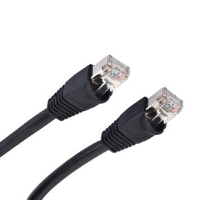 Outdoor Ethernet 20ft Shielded Solid Cat5e Cable, Waterproof Buried-able UV Resistant-RJ45 Plug Connector-6.1m