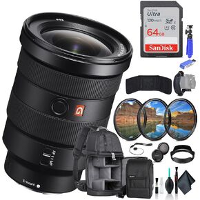 Sony FE 16-35mm f/2.8 GM Lens SEL1635GM, Filter Kit, Backpack, 64GB Card, Card Reader, Flex Tripod, Memory Card Wallet, Cap Keeper, Cleaning Kit, Hand Strap, and More