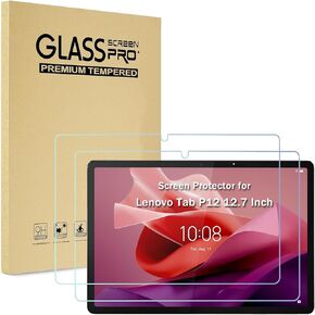 ATOOZ 2 Pack Screen Protector for Lenovo Tab P12 Tablet 12.7 Inch 2023,9H Tempered Glass Film for Lenovo Tab P12 2.5D Radians Scratch Resistance