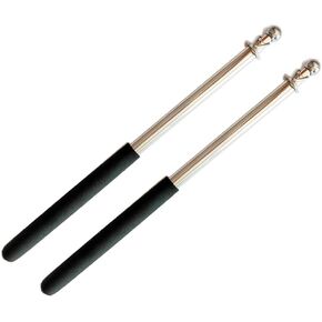 2Pcs Stainless Steel Telescopic Handheld Flagpoles Teaching Pole Pointer Stick Portable Handheld Tour Guide Banner Flag Poles for Tour Guides and Teachers, 1.2 Metrer (Black)
