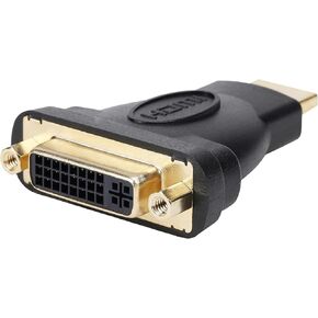 محول فيديو رقمي أنثى من Rosewill باللون الأسود HDMI Male إلى Dual Link DVI-I(24+5) أنثى، مطلي بالذهب، M-F - (EA-AD-HDMI2DVI-MF) in Kuwait