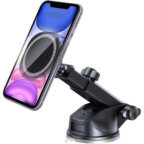 Car Magnetic Phone Holder for Dashboard, 360° Rotation Hands Free Automotive Windshield Phone Mount with Suction Cup, Compatible with 11 12 13 14 15 Pro Max, Universal for SUV Truck RV in Saudi Arabia