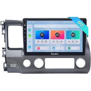 Dasaita G12 Car Stereo for Honda Civic 2006 2007 2008 2009 2010 2011 with Wireless Carplay & Android Auto, 4G LTE, 10.2" Touch Screen Radio, Bluetooth & WiFi, 6G RAM 64G ROM, Head Unit Android 12