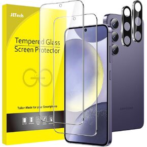 JETech Screen Protector for Samsung Galaxy S25+ / S25 Plus 5G with Camera Lens Protector, Tempered Glass Film, Fingerprint ID Compatible, HD Clear, 2-Pack Each