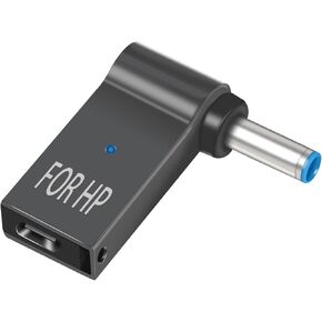 USB C to 4.5mm Charger Convertor Type C to 4.5 x 3.0mm Plug Converter 100W PD Charger Connector for HP 15-f211wm 15-f233wm 15-f278nr, HP Envy Pavilion Stream X360 13 15 17 Charger