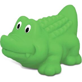 DolliBu Alligator Bath Buddy Squirter - Floating Green Alligator Rubber Bath Toy, Fun Water Squirting Bathtime Play For Toddlers, Cute and Soft Tropical Animal Toy