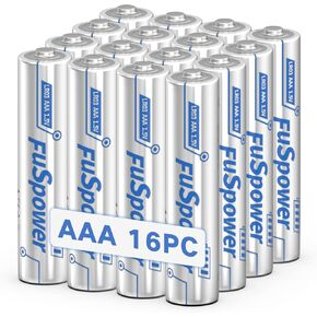 AAA Batteries 16 Pack - 1.5 Volt Alkaline Triple A Battery 1200mAh -10-Year Shelf Life