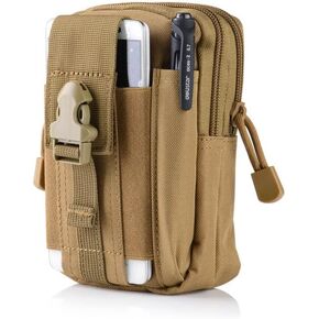 Tactical Phone Pouch, Cell Phone Holster Pouch, Multipurpose EDC Belt Bag, Belt Purse with Cell Phone Holster Holder for Workout Hiking Camping Outdoor Tear Black