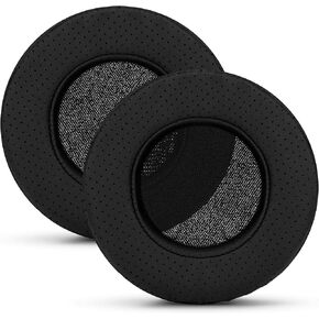 وسائد أذن دائرية من إسفنج الذاكرة من Brainwavz - مناسبة للعديد من سماعات الرأس الكبيرة - SteelSeries، HD668B، ATH، AKG K553، HifiMan، ATH، Philips، Fostex، Sony Ear Pad والمزيد (أحمر مثقوب)