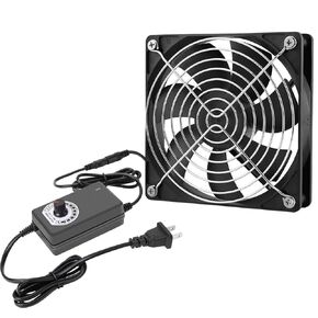 Computer Fan with AC Plug, 120mm x 25mm 12V Fan with AC to DC Speed Controller for Receiver Xbox DVR Playstation Component Cooling