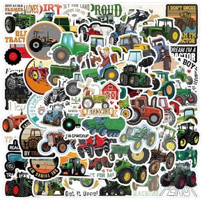 60 PCS Tractor Stickers - Waterproof Vinyl FarmTractor Sticker Decal for Scrapbook, Water Bottle, Laptop, Scrapbooking, Skateboard, Car, Luggage, Helmet