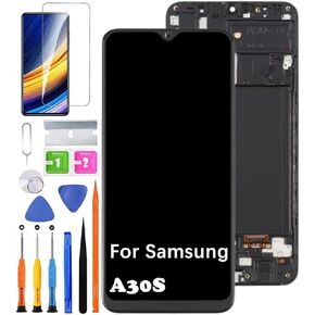 for Samsung A30S Screen Replacement with Frame INCELL for Samsung A307F A307FN A307G A307GN A307GT LCD Display Touch Digitizer Assembly with Repair Part Tools（No Fingerprint Function）