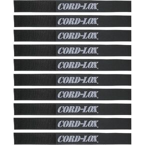 Open-Loop Series Cable Ties Reusable - Electrical Cord Management for Cables with Larger Plugs, Cord Wrap for Music, Stage and Studio Cables, Fabricated in USA (Black, 7 x 1 Inch, 10 Pack)