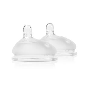 Olababy Gentle Bottle Silicone Replacement Nipple 2 Pack (X Cut/Thicker Liquids)