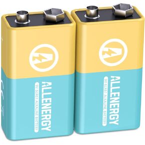 9V Batteries 8 Pack Alkaline 9 Volt Battery for Smoke Detector, Square Smoke Alarm Batteries Long-Lasting