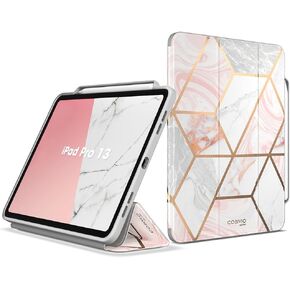 i-Blason for iPad Pro 11 Inch Case 2024 with Pencil Holder, [Slim Trifold Stand] [Auto Sleep/Wake], Soft TPU Protective iPad Pro M4 Case Cover for iPad Pro 11 Inch M4, Cosmo Series, Marble