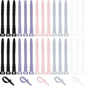 Silicone Zip Ties, Reusable Zip Ties, 30pcs Rubber Cable Ties Straps for Wire Management, Elastic Cable Organizer for Home Office Table Desk. in Saudi Arabia