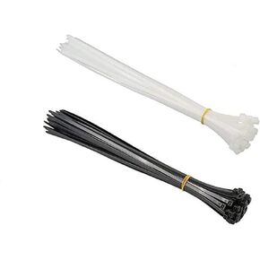 Simple Deluxe HICBLETIE6 200-Pack 6 Inch Self-Locking Versatile Nylon Cable Wire Zip Ties in Black & White, 6inch 200pcs