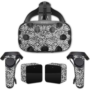 MightySkins Skin Compatible with HTC Vive Full Coverage - Abstract Black | Protective, Durable, and Unique Vinyl Decal wrap Cover | Easy to Apply, Remove, and Change Styles | Made in The USA