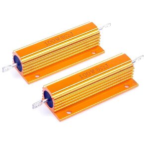 LM YN 100 Watt 8 Ohm 5% Wirewound Resistor Electronic Aluminium Shell Resistors Gold (Pack of 2)