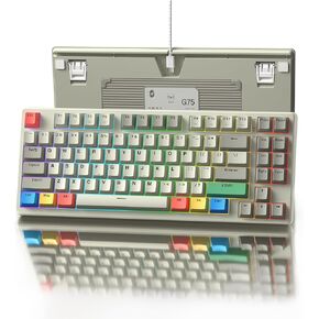 XVX HE68 Hall Effect Keyboard,Rapid Trigger Gaming Keyboard Mode Adjustable Actuation, 8KHz Polling Rate, 60 Percent Wired RGB Backlit Mechanical Key board w IMD Keycaps for Mac/Win-White- Ice Crack