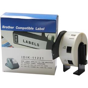 IDIK-11221 Replacement Labels Compatible with Brother DK-1221 Square Labels 23mm x 23mm x 1000pcs/Roll Packed in Individual Printed Retail Box with Permanent Cartridge