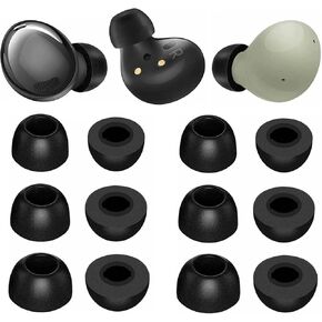 Memory Foam Tips Compatible with Galaxy Buds Pro/Galaxy Buds 2 / Galaxy Buds Plus Replacement Ear Tips, Perfect Noise Cancellation, Fit in Case, 6 Pairs [3 Size] Foam Tips Black (Foam GBP6P)