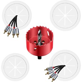TV Cord Hider for Wall Mounted TV,in Wall Cable Management Kit,Wire Hiders for TV on Wall,TV Cable Hider Nclude 4 Through Holes and 1 Hole Saw Drill Attachment,Easy Install (A-White)