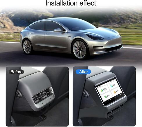 Upgrade Rear Seat Touch LCD Screen 6GB+64GB 7.5inch Display Screen Android 11 Entertainment System for Tesla Model 3 Model Y 2020-2023(8-Core,1920 * 1200,with Carplay&Android Auto,Black) in Saudi Arabia