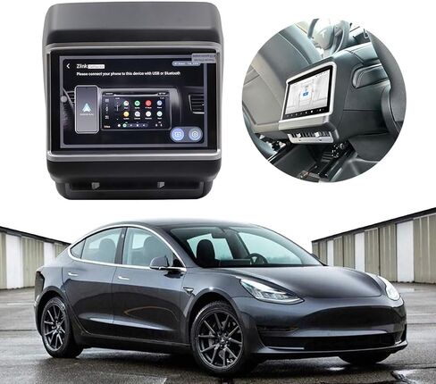 Upgrade Rear Seat Touch LCD Screen 6GB+64GB 7.5inch Display Screen Android 11 Entertainment System for Tesla Model 3 Model Y 2020-2023(8-Core,1920 * 1200,with Carplay&Android Auto,Black) in Saudi Arabia