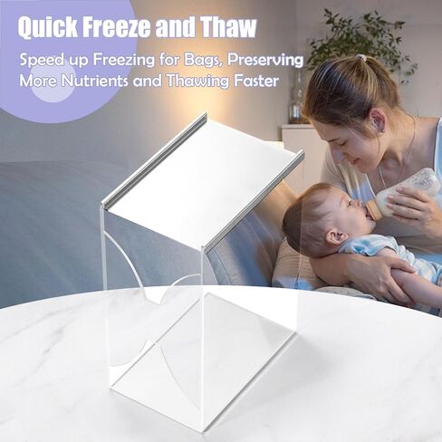 Breast Milk Storage Bags Freezer Organizer for Fridge, Clear Acrylic Breast Milk Storage Tower with Freezing Tray, First-in First-Out Container Storing Systerm, Baby Breastfeeding Essentials in Saudi Arabia