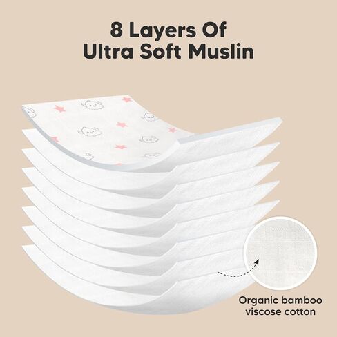 KeaBabies 5-Pack Muslin Baby Burp Cloths and 5-Pack Burp Cloths for Baby Boys and Girls - White Cotton Burp Cloth - Ultra Absorbent Burping Cloth, Burp Clothes, Newborn Towel in Saudi Arabia