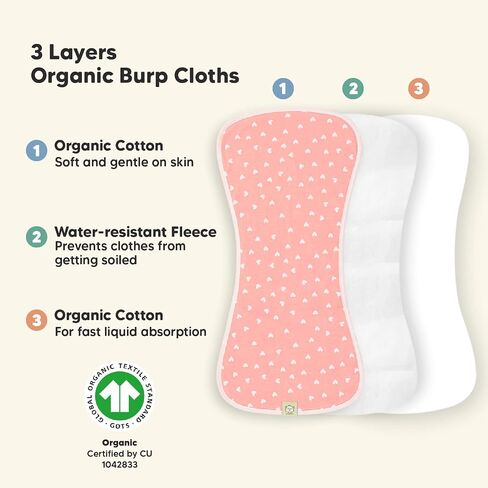 KeaBabies 5-Pack Muslin Baby Burp Cloths and 5-Pack Burp Cloths for Baby Boys and Girls - White Cotton Burp Cloth - Ultra Absorbent Burping Cloth, Burp Clothes, Newborn Towel in Saudi Arabia