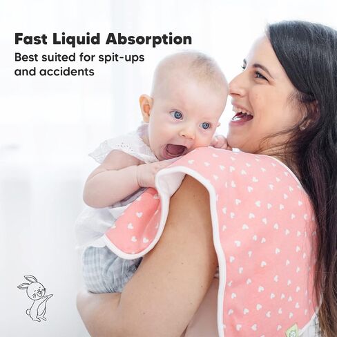 KeaBabies 5-Pack Muslin Baby Burp Cloths and 5-Pack Burp Cloths for Baby Boys and Girls - White Cotton Burp Cloth - Ultra Absorbent Burping Cloth, Burp Clothes, Newborn Towel in Saudi Arabia