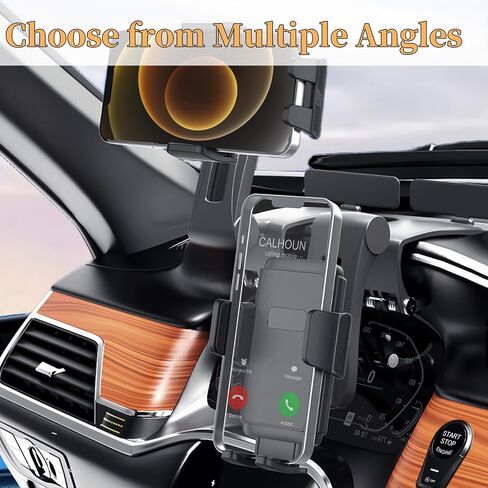 Car Phone Holder for Dashboard,360 Degree Rotation,Car Phone Mount Suitable for 4 to 7 inch smartphones, Multifunctional One Hand Operation Clip Design Phone Holder Compatible in Saudi Arabia