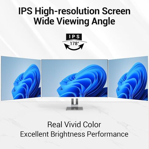 كمبيوتر مكتبي الكل في واحد، 24 بوصة FHD N5095 8 جيجابايت رام، 512 جيجابايت SSD، رباعي النواة ويندوز 11، لوحة مفاتيح وماوس سلكية، مكبر صوت RGB، أبيض (N5095-8G-512G) in Kuwait