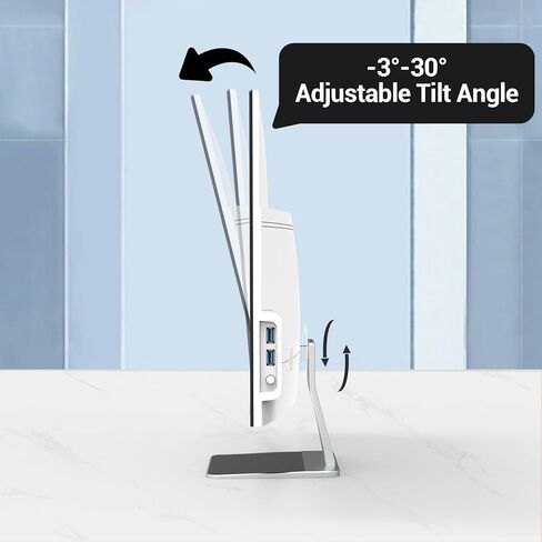 كمبيوتر مكتبي الكل في واحد، 24 بوصة FHD N5095 8 جيجابايت رام، 512 جيجابايت SSD، رباعي النواة ويندوز 11، لوحة مفاتيح وماوس سلكية، مكبر صوت RGB، أبيض (N5095-8G-512G) in Kuwait