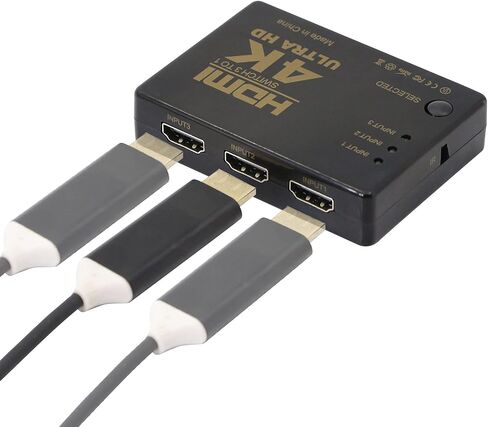 QIANRENON HDMI Switch Splitter 3 في 1 Out HDMI Switch Selector 3 Port مع جهاز تحكم عن بعد بالأشعة تحت الحمراء HDMI 1.4 HDCP يدعم 4K Ultra HD 3D 3840/2160P/1080P in Saudi Arabia