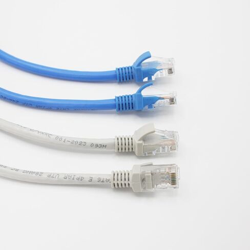 Cat6 Ethernet Patch Cable 1 Ft 10Gbps Network Internet LAN Patch Cord, Snagless RJ45 Cat 6 Patch Cable for Router, Modem, Xbox, PS4, Switch, Blue and Gray (4Pack) in Saudi Arabia