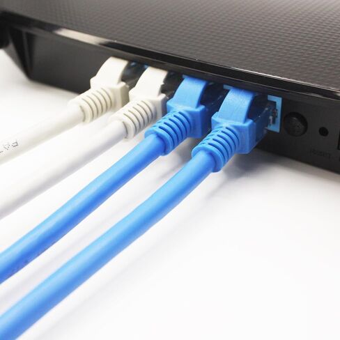 Cat6 Ethernet Patch Cable 1 Ft 10Gbps Network Internet LAN Patch Cord, Snagless RJ45 Cat 6 Patch Cable for Router, Modem, Xbox, PS4, Switch, Blue and Gray (4Pack) in Saudi Arabia