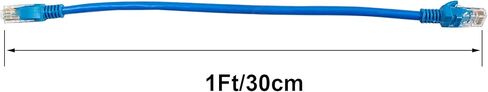 Cat6 Ethernet Patch Cable 1 Ft 10Gbps Network Internet LAN Patch Cord, Snagless RJ45 Cat 6 Patch Cable for Router, Modem, Xbox, PS4, Switch, Blue and Gray (4Pack) in Saudi Arabia
