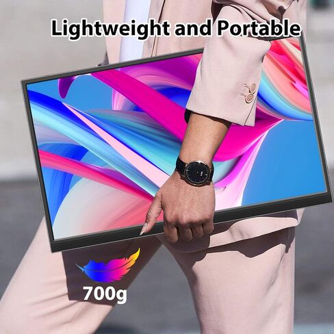 شاشة محمولة 120 هرتز 16 بوصة 1200 بكسل IPS Full HD HDMI Type-C شاشة ألعاب كمبيوتر محمول مدمجة ومكبرات صوت مدمجة وحامل ثلاثي القوائم خارجي رفيع وشاشة سفر لهاتف Mac PS4/PS5/Xbox شاشة الألعاب in Kuwait