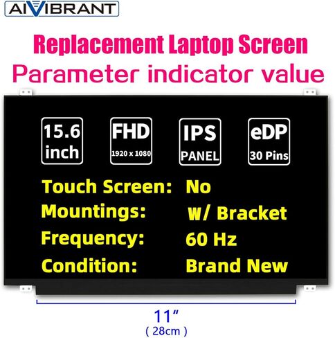 شاشة بديلة متوافقة مع Dell Inspiron 3000 15 FHD 1920x1080، IPS 30Pin، مع دعامة، لوحة عرض LCD LED غير تعمل باللمس مقاس 15.6 بوصة لـ 3558 3567 3576 3580 3593 in Kuwait