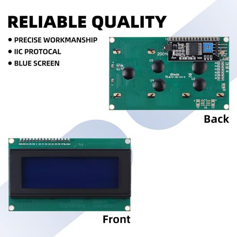 2004 LCD Display Module with IIC I2C Serial Interface Adapter LCM Black Backlight Screen White Font ST7066U Controller 20X4 LCD for Arduino, Raspberry pi, Tinkerboard, Nano pi, Banana pi, stm32 in Saudi Arabia