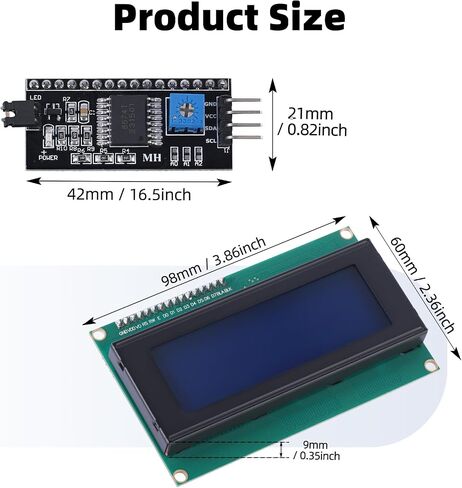 2004 LCD Display Module with IIC I2C Serial Interface Adapter LCM Black Backlight Screen White Font ST7066U Controller 20X4 LCD for Arduino, Raspberry pi, Tinkerboard, Nano pi, Banana pi, stm32 in Saudi Arabia