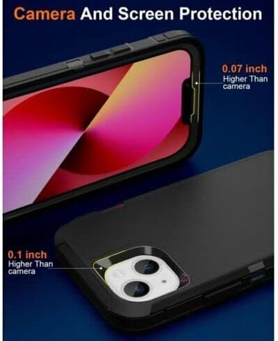 حافظة Defender مصممة لهاتف iPhone 14، حافظة حماية هجينة مقاومة للصدمات بتصميم طبقة مزدوجة وغطاء صلب مع مشبك حزام متوافق مع iPhone 14 (شجرة خضراء مموهة) in Saudi Arabia